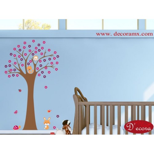 Vinilo &Aacute;rbol Con Animales 160