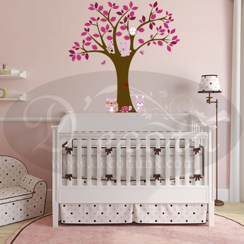 Vinilo &Aacute;rbol Animales Bosque Ni&ntilde;a 323