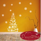 Vinilo Árbol Navideño y Copos 1011